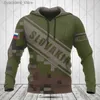 Hoodies voor heren Sweatshirts met aangepaste naam Slowakije Camo Skull-patroon Hoodies Mode-sweatshirts voor heren en dames Winter Casual kleding Oversized streetwear L240315