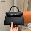 Nuovi designer di specchi retrò Borse personalizzabili fatte a mano complete Mini borsa con manico Epsom Borsa nera di lusso con tracolla a tracolla in pelle