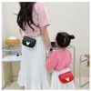 INS Girls colorful quilted handbags Fashion kids cartoon metals buckle chain single shoulder bag children PU leather crossbody bags A8574