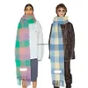 Scarves Fashion Europe Latest Autumn Winter Multi Color Thickened Plaid Women's Scarf Ac with Extended Shawl