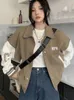 Frauen Jacken Streetwear Lose Baseball Weibliche Vintage Stickerei Bomber Jacke Casual Motorrad Grundlegende Mantel Für Frauen