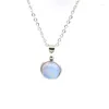 Anhänger Halsketten 12mm Naturstein Edelstahl Kette Druzy Opal Blau Rosa Kristall Kragen Für Frauen Männer Geschenke Mode