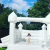 Atacado de alta qualidade trampolins completos castelo inflável casamento bouncer casa branco inflável bouncy com ventilador de ar