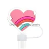 Drinking Sts Lgbt Rainbow Love Sile St Toppers Accessories Er Charms Reusable Splash Proof Dust Plug Decorative 8Mm/10Mm Drop Delivery Otavo