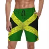 Herrshorts jamaicansk flaggbräda sommar svart grön gul rinnande strand manlig snabb torkning hawaii anpassade överdimensionerade badstammar