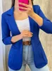 Women Fashion Elegant Disual Solid Blazer Coat Autumn Vintage Supal Business Suit Suit Suctions Enterment Ofterwear Comples 240229