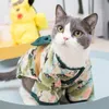 Japanischer Stil, dünner Katzen- und Hundemantel, Kimono, Sommer-Haustierkleidung für Katzen, Hunde, süßer Aufdruck mit Schleife, Kätzchen-Sphynx-Kleidung, Outfit 240315