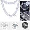 GRA -certifikat 23mm D Färg VVS Moissanite Diamond Iced Out Link Chain Gold Plated Sterling Sier Cuban Necklace