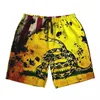 Herrshorts Summer Board American Gadsden Falg Surfing Vitange Cool Beach Short Pants Classic Bekväm badstammar plus storlek