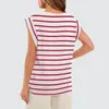 Women's Blouses Casual Short Sleeve Top Striped Color Block Tank Loose Fit Tee Shirt O-neck Raglan Streetwear Summer