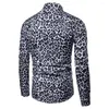 Camisas casuais masculinas 2024 primavera e outono leopardo impressão de manga comprida camisa homens tamanho grande mulheres unisex roupas tops