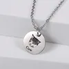 Personalized Pet Po Disc Necklace For Women Tiny Cat Name Pendant Necklaces Custom Animal 316L Stainless Steel Jewelry 240315