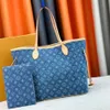 Sac fourre-tout denim de créateur pour femmes Denim Blue Luxury Sac à main