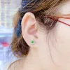 Stud Earrings KJJEAXCMY Sterling Sier Natural Diopside Ladies Gemstone Ear Support Test