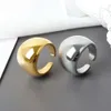 Versão coreana do novo Instagram de superfície flutuante de ovo de ganso com design exagerado, anel de abertura, joias femininas banhadas a ouro personalizadas