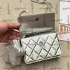 Детские сумки роскошные бренд CC Bag Women Классическая Shimmer Athestone Star Tiny Coin Muct Snap Vanity Bag Серебряное металлическое оборудование Mathelasse Chain Crossbody Dimbage Taiste Che