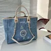 Designer bag tote Bag Beach Luxury Large capacity shopping Fashion knit Celebrity Party Multifunctional Gold Chain Pearl