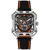 ساعة معصم Relogio Maschulino Watch Men Luxury Automatic Mechanical Square Squaron Dial Watches Watches Luminous