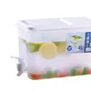 Waterflessen 4l koelkast koude ketel plastic met kraandrankdispenser multifunction limonade container grote capaciteit voor drankjes