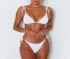 Conjunto de biquínis 2021 oem todo fabricante personalizado senhoras maiô material reciclado feminino roupa de banho branco bikini13119086