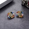 The latest color diamond G stud earrings create high-end beautiful women's jewelry to cry