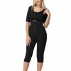 Shapers Femmes Yumdo Élastique Zip Up Taille Shaper Sous-Buste Minceur Body Contrôle Cuisse Shapewear Noir Sweat Plein Entraîneur