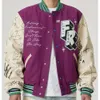 Wholesale College Baseball Jackets With Custom Embroidered Ribbon Collar And Cuff Bomber Jacket For Men Women 46