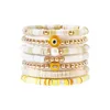 7 pezzi di bracciali con perline di argilla set braccialetto dell'amicizia elasticizzato preppy heishi impilabile stella d'oro perla malocchio fili di perline boho gioielli da spiaggia estivi bandiera americana regalo di natale