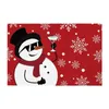 Mattor Cartoon Christmas Mat Snowman Santa Claus Print Mönster Decoration 2024 Year Navidad Home Door Welcome Doormat