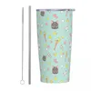 Tumblers Cute Moon Pattern Tumbler Vacuum Insulated Cartoon Anime Coffee Cups With Lid Straw Double Wall Mugs Water Bottle 20oz