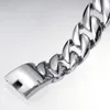 Bracelet en acier inoxydable 316L pour hommes, poids lourd, massif, 32mm, ton argent, 240229