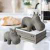 Hars Hippo Vader en Zoon Set Ornament voor Huis Decoratief Sculptuur Standbeeld van Woonkamer Kantoor Slaapkamer 240301