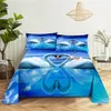 Flower Queen Sheet Set White Swan Girl Ladys Room Bedding Set Bed Sheets and Pillowcases Bedding Flat Sheet Bed Sheet Set 240311