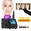 Portable Q Switched Nd Yag Laser Carbon Black Doll Picosecond Laser Tattoo Removal Machine 1064 nm 755nm 532nm Pico Laser Soins du visage Équipement de beauté