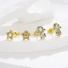 Stud Oorbellen Luxe Hamsa Hand Vrouwen Vintage Designer Crystal Star Earring Oor Piercing Charm Kleurrijke Mode-sieraden Party