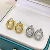 Brincos de prata esterlina com ajuste livre de alergia, 3 camadas, banhado a ouro 18K, 5 mm 7 mm, pedra preciosa semi-montada