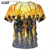 Homens camisetas Novo CS GO Game Player Mens T-shirt Csgo Counter Strike 3D Impressão Camisetas de alta qualidade Top Hip Hop Moda Chilren Camiseta T Y240321