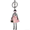 Designer Keychains Hocole Fashion Crystal Cute Doll Rhinestone Key Ring Chain Bag Charms bilhänge för kvinnor handväska Keyrings F3CQ