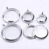 Pendant Necklaces 10Pcs/Lot 20-40mm Round Memory Coin Holder Locket Stainless Steel Floating Po Relicario Colgantes Jewelry Wholesale