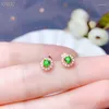 Stud Earrings KJJEAXCMY Sterling Sier Natural Diopside Ladies Gemstone Ear Support Test