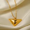 Pendant Necklaces Youthway Minimalist Triangle Necklace Geometric Stainless Steel Glossy Fashion Jewelry Gift For Women 2024