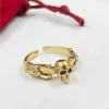 Wedding Rings 2022 Jewelry and Accessories Luxury Brand Skull Embossed Open Ring for Mens and Womens Party Gifts Q240315