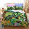 Sets Farm Tractor 3D Litding Ensemble de couette coquette en jeu avec caisse d'oreiller Twin Twin Full Queen King Bedclothes pour Family Home Decor