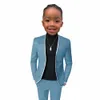 Boys Suit Jacket Pants 2 Pieces Wedding Blazer Set Slim Fit Custom 2-16 Years Old Clothes for Child Tuxedo Kids Fashion 240313