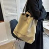 Koreaanse Ins Literatuur Kunst Grote Capaciteit Canvas Tas Ins Studententas Vrije tijd Eenvoudige Diagonale Straddle Draagbare Tote Bag 240315