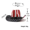 Berets Simple Straw Cowboy Hat Women Men USA American Flag Western Sombrero Hombre Outback Toyo Sun