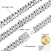 New Hiphop 12mm Rose Gold Plated Cuban Chain Iced Out Rhinestone Zinc Alloy Cuban Link Chain Necklace For Men Fashion Jewelry