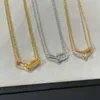 Designer V Gold High Edition tiffay en co U-vormige dubbele ringketting met diamanten Gepersonaliseerde ketting Hoefijzergesp Plating 18K Rose Live Broadcast IV2I