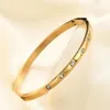 Bangle Mode Hoge Kwaliteit Ingelegd 4mm Zirkoon Roestvrij Staal Open Pols Voor Temperament En Charme Dames Sieraden Cadeau