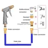 Tuinslangen Hogedrukwaterslang Uitbreidbaar Dubbele metalen connector Pvc-haspel Magische buizen voor landbouwirrigatie Autowasstraat 231123 Dro Dhca4